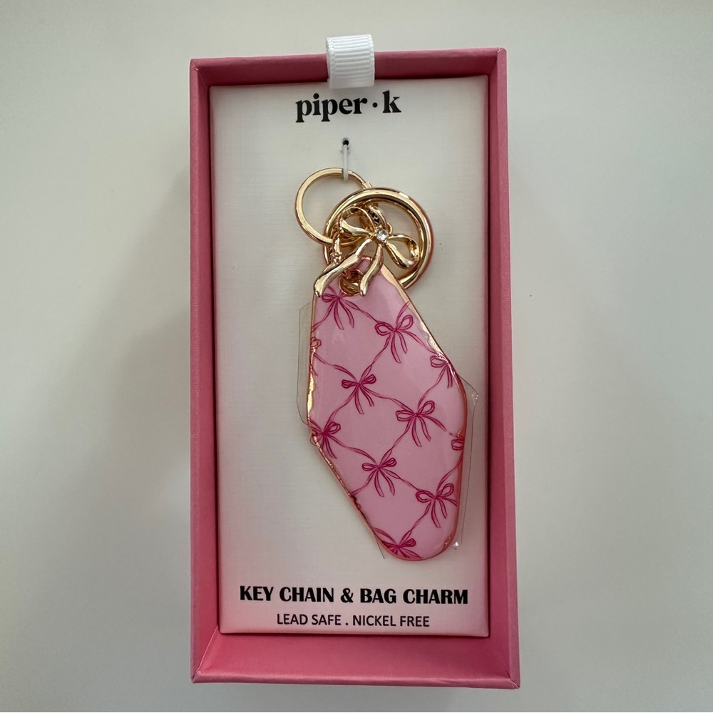 Bag Charms by Piper K Pink Bow or Sardines